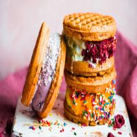 Waffle Ice Cream Sandwiches With the Works! image