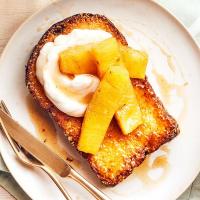 Coconut French toast with spiced roasted pineapple image
