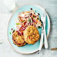 Miso burgers with mint & pomegranate slaw image