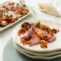 Grilled Steak With Pepper-Parsley Relish_image