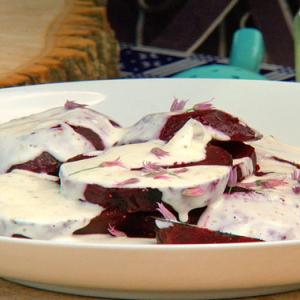 Grilled Beets with Fresh Goat Cheese Dressing image