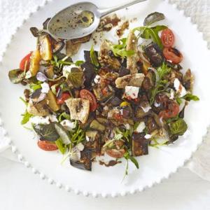 Aubergine & goat's cheese salad with mint-chilli dressing image