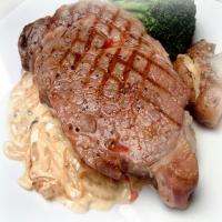 Grilled Ribeye Steak with Onion Blue Cheese Sauce from The Pioneer Woman Cooks Recipe - (4.3/5)_image