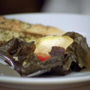 Goat Cheese Wrapped in Vine Leaves_image