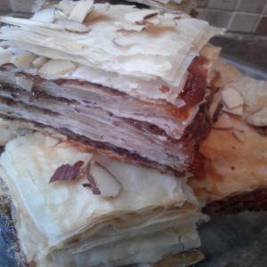 Nutty Layered Pastry Using Filo (Fillo, Phyllo) Dough Pecan Almo_image