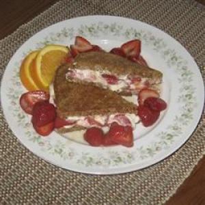 Toasted Strawberry-Cream Cheese Breakfast Sandwiches image