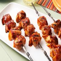 Barbecue Chicken and Peach Kabobs with Bacon_image