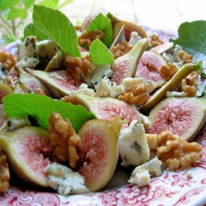 Fresh Figs With Stilton and Walnuts in a Honey Drizzle Dressing image