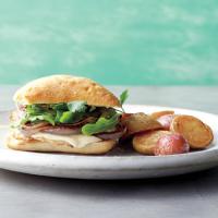 Chicken, Onion, and Mozzarella Sandwiches with Roasted Potatoes_image