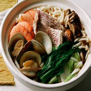 Donabe Seafood Soup with Udon Noodles image