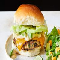 Smashed Chicken Burgers With Cheddar and Parsley_image