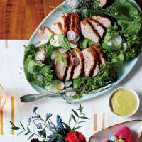 Duck Breast With Mustard Greens, Turnips, and Radishes image