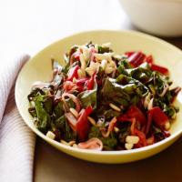 Sauteed Swiss Chard with Shallots and Almonds image