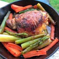 Roasted Honey-Mustard Chicken Thighs with Vegetables image