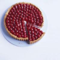 Raspberry tart with almond pastry image