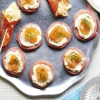 Beetroot blinis with smoked salmon image