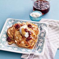 Almond Pancakes with Sour Cherry Syrup image