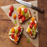 Maple-Roasted Tomato Toast with Goat Cheese and Mint image