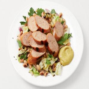 Grilled Kielbasa with Cabbage and Bean Slaw image