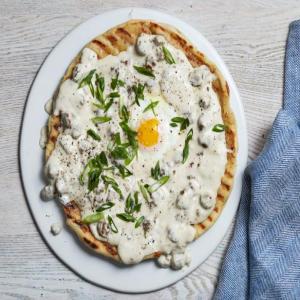 Grilled Breakfast Pizza with Sausage Gravy image