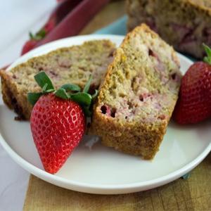 Healthy Strawberry Rhubarb Bread image