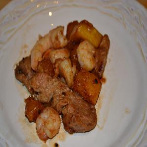 Stir-Fried Pork, Shrimp and Pineapple (Padd Moo, Goong, Sapparod_image