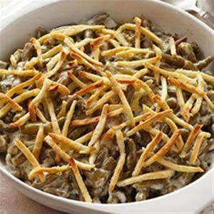 Creamy Green Beans with Crunchy Pita Strips image