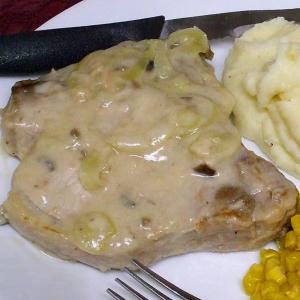 Simple and delicious stove top mushroom gravy pork chops image