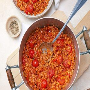 Spicy chorizo & harissa barley risotto_image