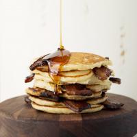 Fluffy Buttermilk Pancakes With Praline Bacon image