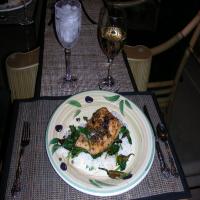 Halibut Piccata With Spinach image