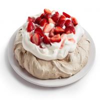 Chocolate Pavlova with Strawberries and Cream image