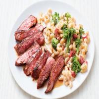 Flank Steak with Broccoli Mac and Cheese image
