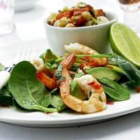 Prawn & avocado platter with lime & chilli dressing image