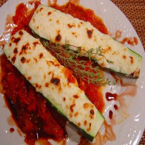 Zucchini Filled With Three Cheeses With Homemade Tomato Sauce_image