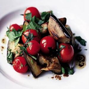 Herby aubergine & tomato salad_image