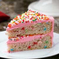 Baked Strawberry Ice Cream Sprinkle Cake Recipe by Tasty_image