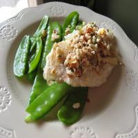 Pan Seared Tilapia With Almond Browned Butter and Snow Peas_image