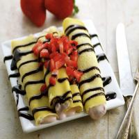 Dessert Crepes with Strawberry Cream Filling image