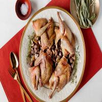 Squab With Mushrooms and Pears image