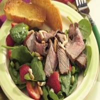Grilled Beef with Spinach and Strawberry Salad image