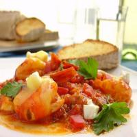 Shrimp Sahanaki with Greek Cheeses and Tomatoes image