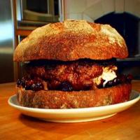 Three-Pound Beef Burger for Six on Country Bread image
