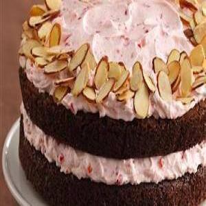 Almond Brownie Cherry Mousse Torte image
