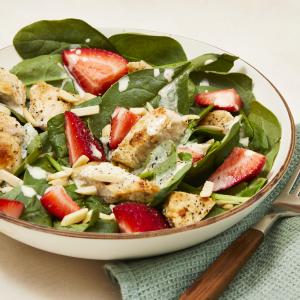 Chicken Strawberry Spinach Salad with Ginger-Lime Dressing image