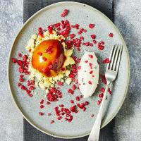 Caramelised peaches with frozen raspberries & mascarpone_image