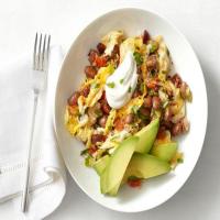 Spicy Scrambled Eggs with Chorizo and Beans image