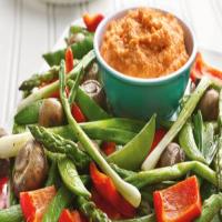Roasted Vegetables with Roasted Pepper Hummus_image