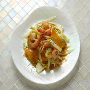 Shrimp With Orange Butter and Fennel and Orange Salad_image