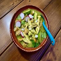 Pozole Verde con Pollo (Green Chicken-and-Hominy Stew) image